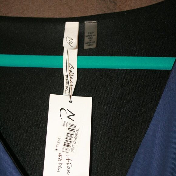 NY Collection surplice midi dress blue size 1XP NWT - Picture 4 of 5